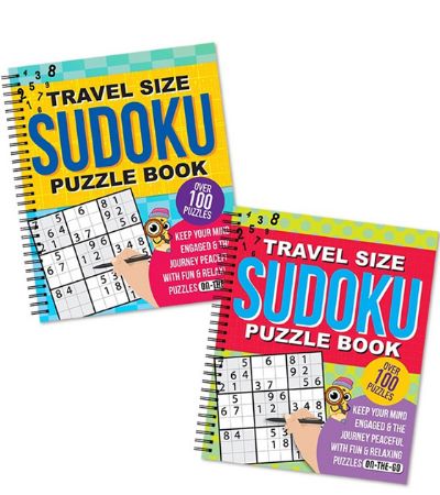12x Travel Size Sudoku Puzzle Book, Spiral Bound