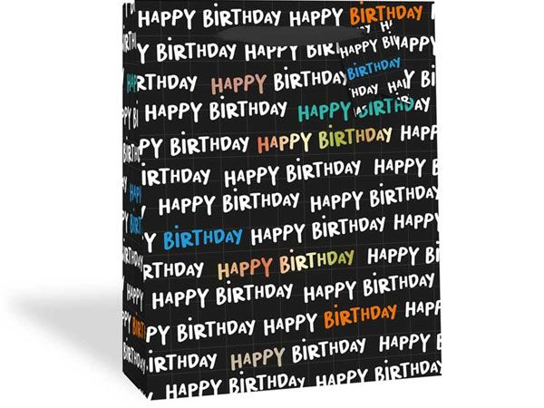 12x Large Gift Bag - Happy Birthday Text Design