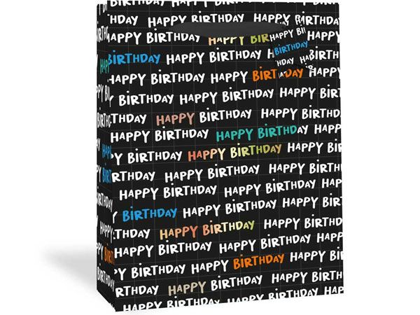 12x Extra Large Gift Bag - Happy Birthday Text Design