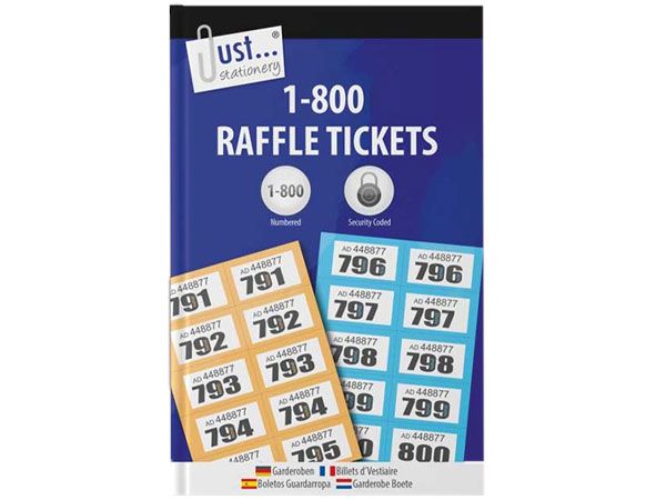 Just Stationery 1-800 Cloakroom & Raffle Tickets 