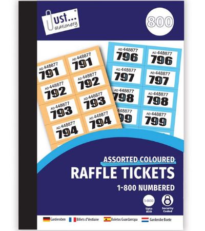 Just Stationery 1-800 Cloakroom & Raffle Tickets  | 8004