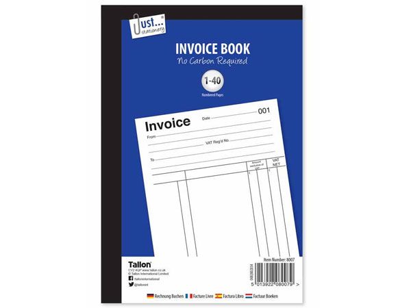 Just Stationery Full Size Invoice Book NCR, 40 Set