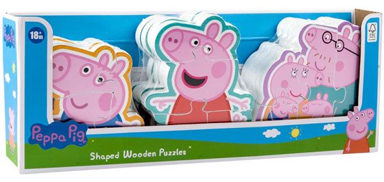 12x Peppa Pig Wooden Shaped Puzzles | 85-0032