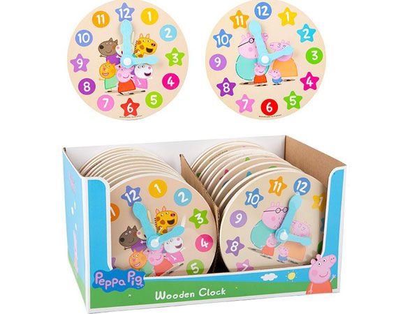 Peppa pig wooden clock on sale