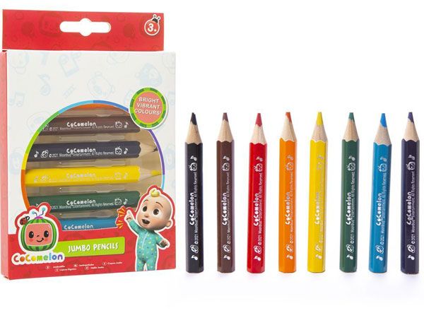 Cocomelon 8 Pack Jumbo Colouring Pencils