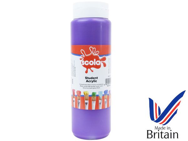 SCOLA - Student Acrylic 500ml Artists Paint - Violet... UK Produced