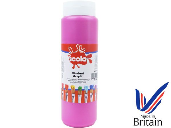 SCOLA - Student Acrylic 500ml Artists Paint - Magenta... UK Produced