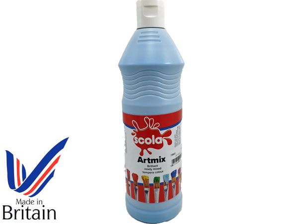 SCOLA- Artmix 600ml Ready Mixed Paint - Sky Blue, UK Produced | AM600/17