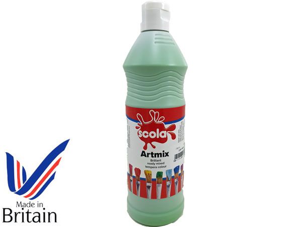 SCOLA- Artmix 600ml Ready Mixed Paint - Leaf Green, UK Produced | AM600/37