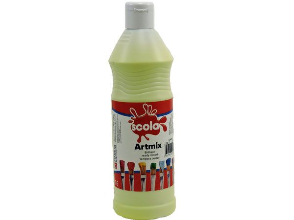 SCOLA- Artmix 600ml Ready Mixed Paint - Lemon, UK Produced | AM600/20