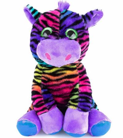 28cm Colourful Zebra Plushie Soft Toy