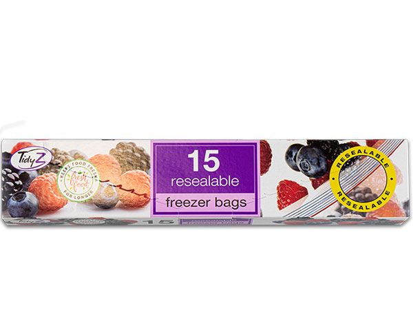 TidyZ 15pk Resealable Freezer Bags | B0371