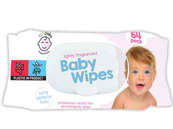 Rumbles 64pk Lightly Fragranced Baby Wipes