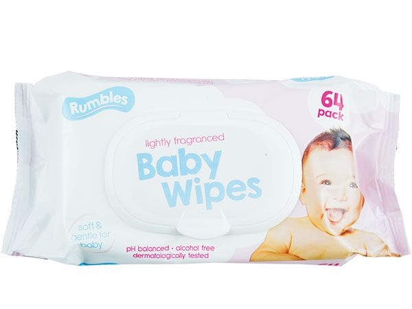 Rumbles 64pk Lightly Fragranced Baby Wipes