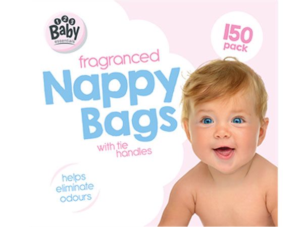 Baby Essentials 150pk Fragranced Nappy Bags