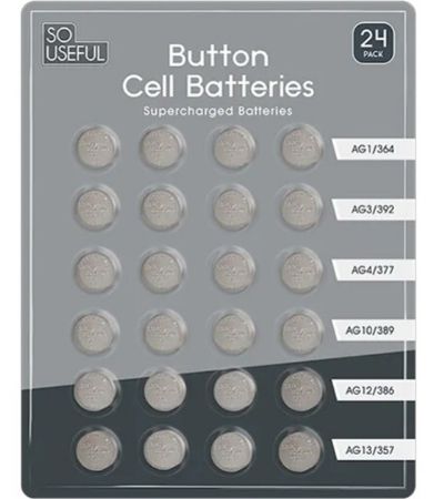 24 pack Assorted Button Cell Batteries