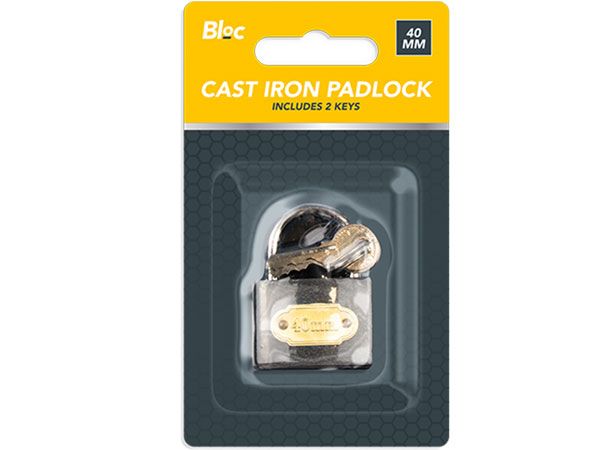 Bloc Cast Iron Padlock With 2 Keys