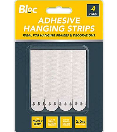 Bloc 4 Pack Removable Adhesive Hanging Strips | DIY11906