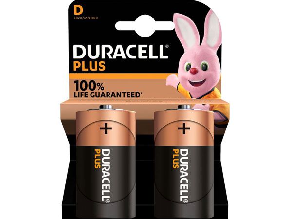 Duracell Plus 2pk D Size Batteries