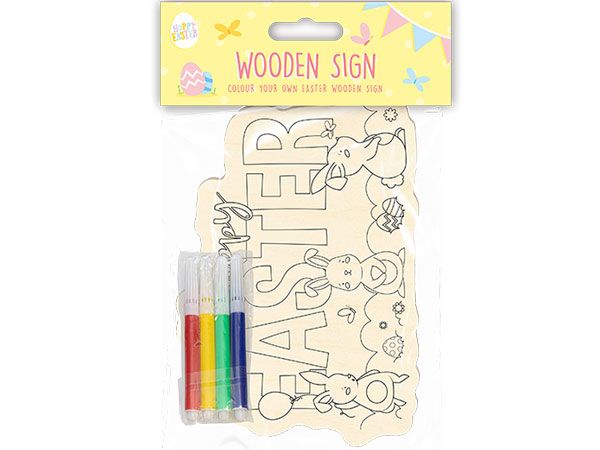 Happy Easter Colour Your Own Wooden Easter Sign