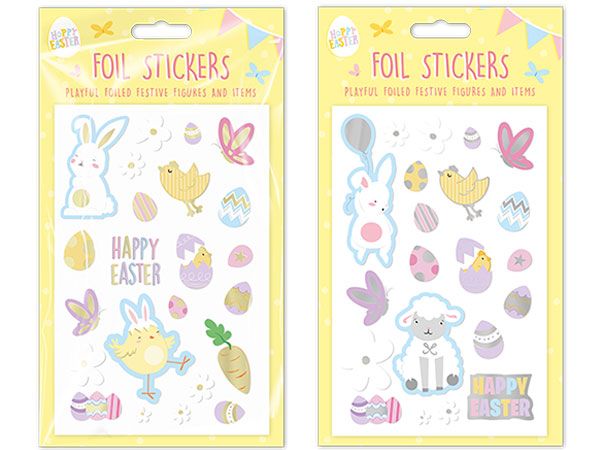 Happy Easter Foil Finish Stickers, Assorted Picked At Random