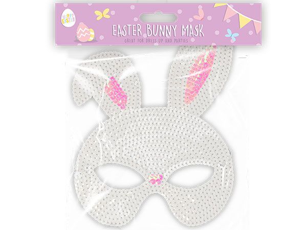 Happy Easter Sequin Bunny Mask | EAS7543