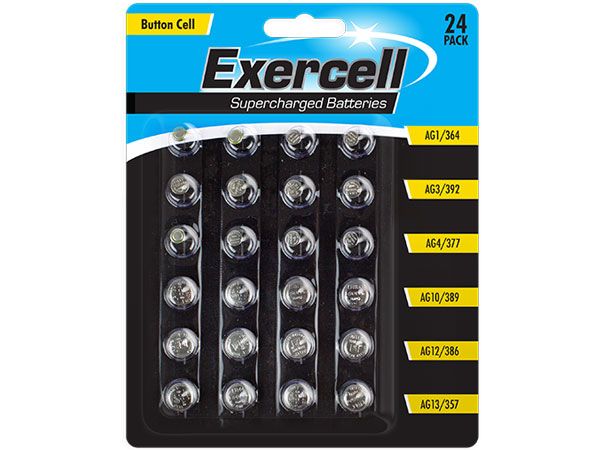 Exercell 24 pack Assorted Button Cell Batteries