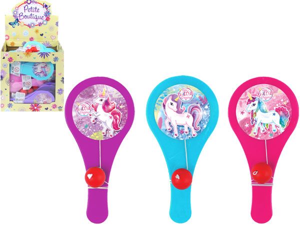 96x Unicorn Mini Paddle Bat And Ball Games