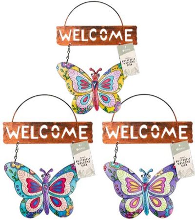 Metal Butterfly Welcome Sign...Assorted Picked At Random