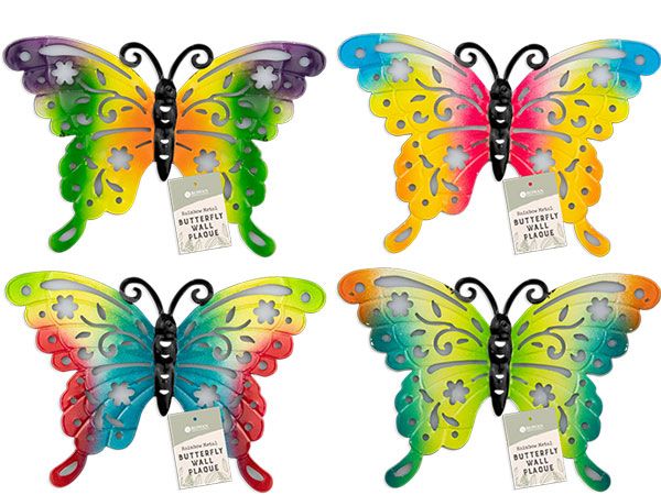 Rowan Rainbow Butterfly Metal Wall Plaque, Assorted Picked At Random