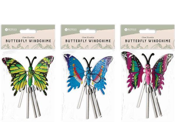 Rowan Plastic Butterfly Windchime, Assorted Picked At Random