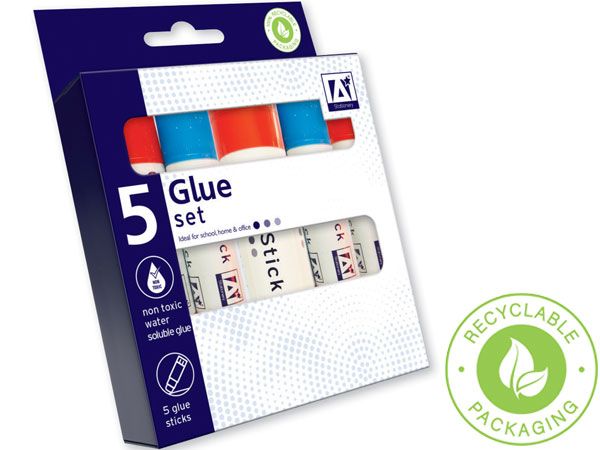A* Stationery 5pce Glue Sticks