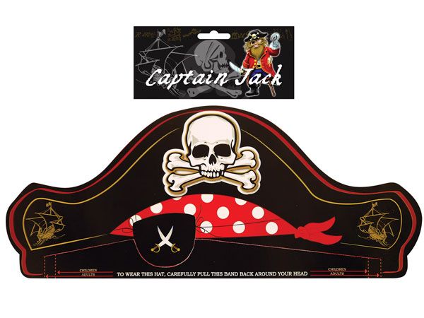 Captain Jack 6 Pack Childrens Paper Pirate Party Hats | H41048