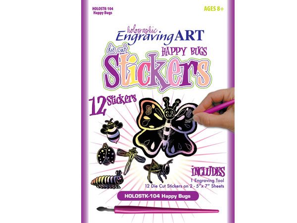 Royal and Langnickel - Stickers Engraving Art Kit, Happy Bugs Design | HOLOSTK-104