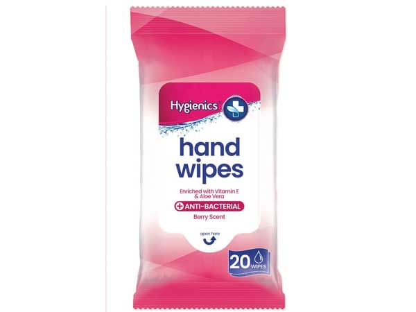 Hygienics 20 Pack Anti Bacterial Berry Scented Hand Wipes, by 151 Products