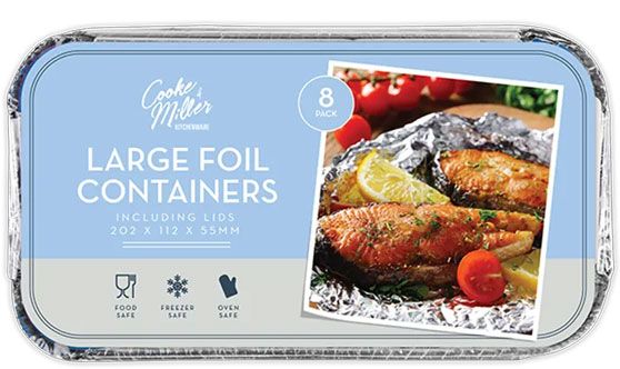 Cooke & Miller - 8pk Large Foil Containers With Lids | KIT11317