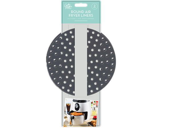 Cooke & Miller - Air Fryer Round Silicone Liner, 2 Pack DIA 20cm