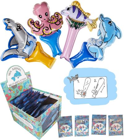 48x Self Inflating Foil Balloons - Sea Animals