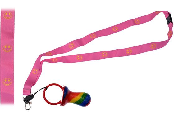 Kandelicious Rock Dummy With Lanyard - Pink Smiley | LY0205