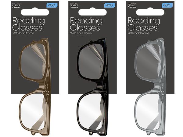 36x Second Glance Bold Frame Rading Glasses In Assorted Strengths | MED4959