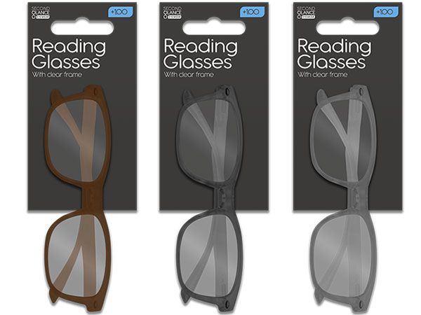 36x Second Glance Clear Frame Rading Glasses In Assorted Strengths