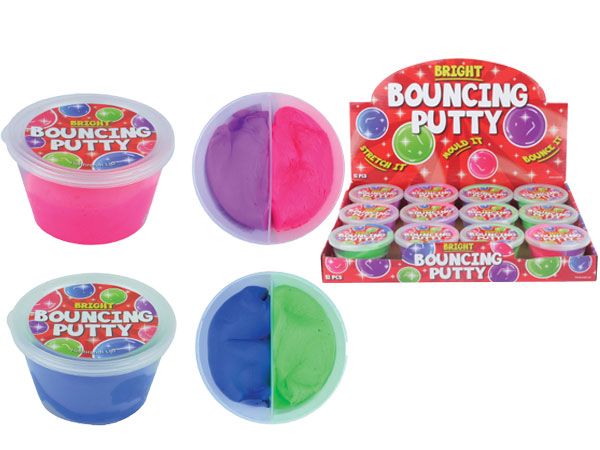 12x Bright 2 Tone Bouncing Putty