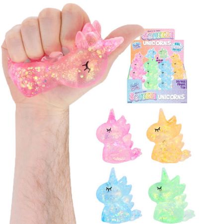 12x Sparkly Unicorn Squeeze Toy With Sugar Filling