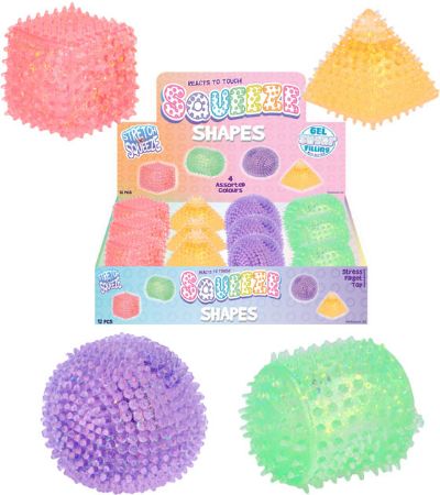 12x Bobbly Squeeze Shapes Toy With Sugar Filling
