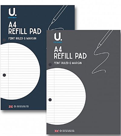 U.  A4 Lined Refill Pad, Assorted Picked At Random | P1002