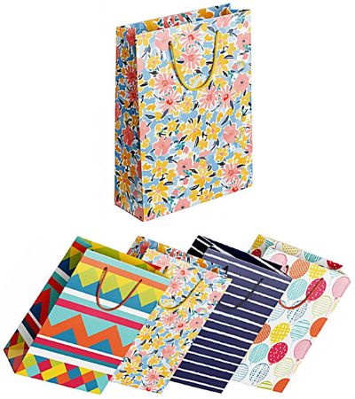 12x Large Gift Bag - Assorted Colourful Patterns
