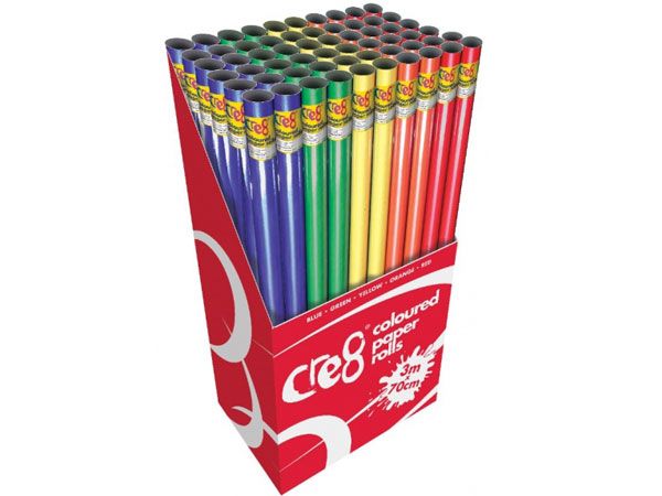 60x  Cre8 3m Coloured Paper Rolls