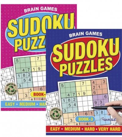 6x Squiggle A4 Sudoku Puzzles Books - 2 Assorted Titles