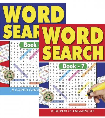 6x Word Search Puzzle Book, 2 Assorted Designs