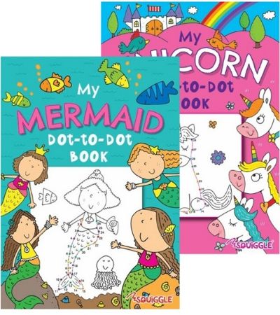 6x Squiggle Mermaid & Uniccorn Colouring Books | P2256